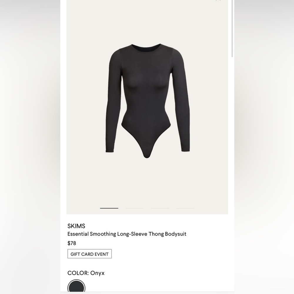 SKIMS
Essential Smoothing Long-Sleeve Thong Bodysuit